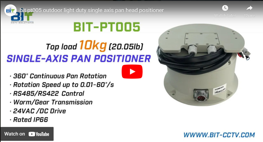 Bit Pt005 Outdoor Light Duty Single Axis Pan Head Positioner