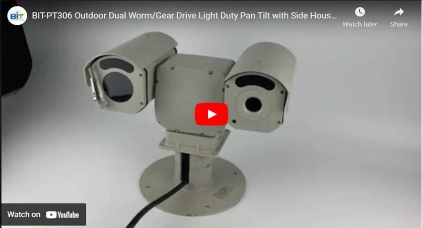 BIT-PT306 Outdoor Dual Worm/Gear Drive Light Duty Pan Tilt with Side Housings